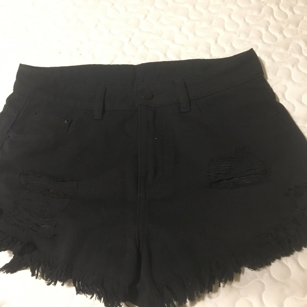 Shein distressed denim high-rise shorts-NWOT